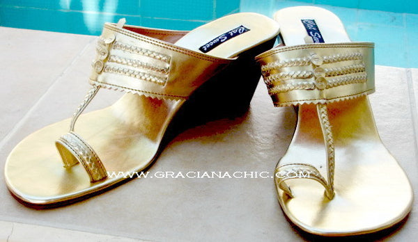 Golden Capri wedge sandal