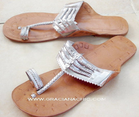 Silver Capri flat sandal